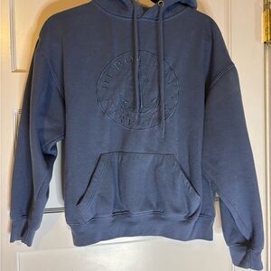 Blue Hoodie with Embossed Design